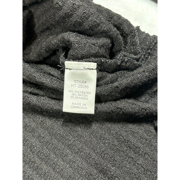 Zenana Black vneck Waffle Knit Oversized Sweater size small - Picture 4 of 7